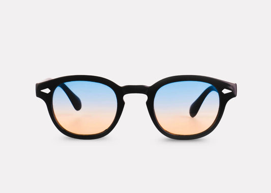 "Lunettes Calypso – Verres orange & bleu vifs"