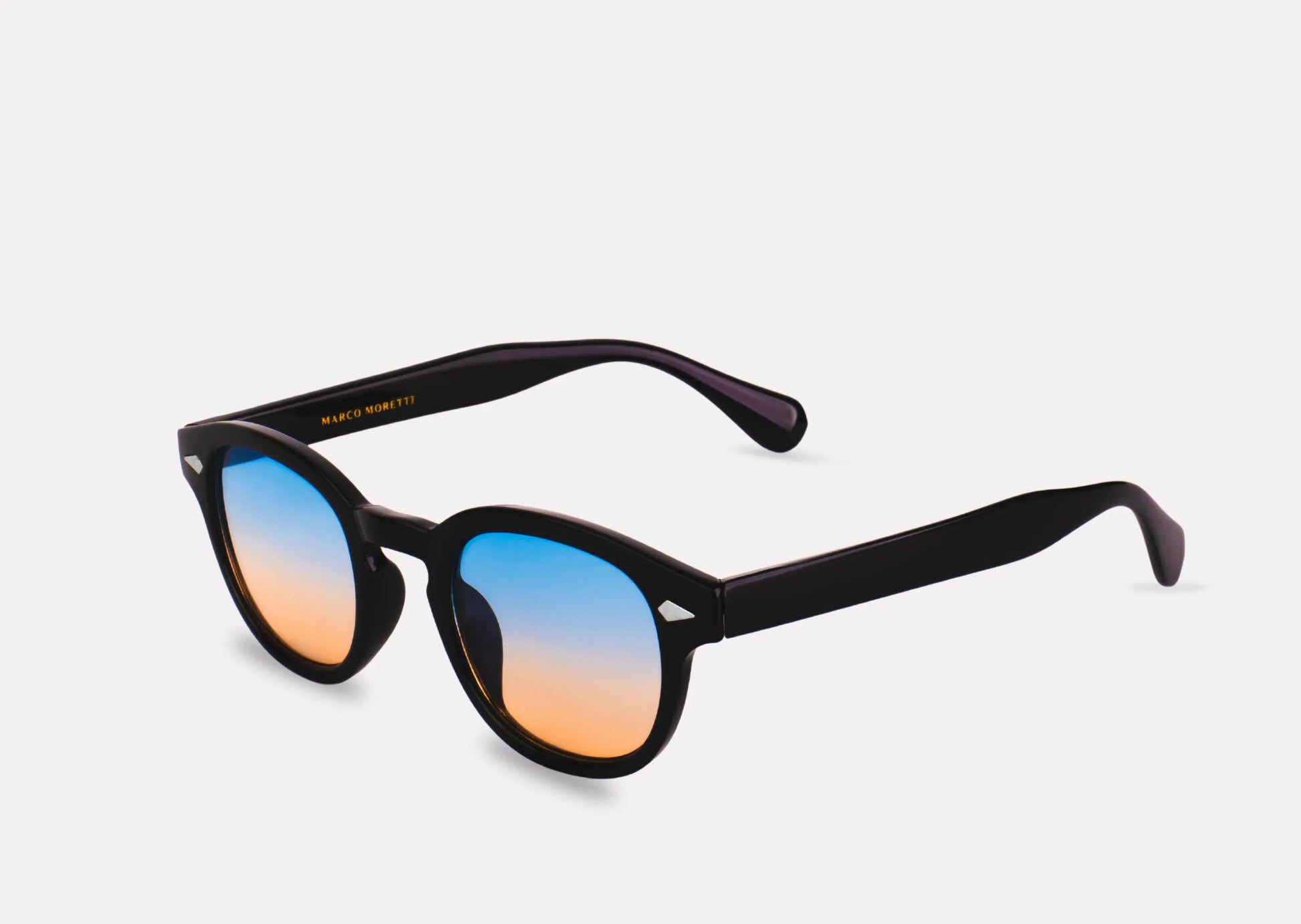 Lunettes Calypso – monture noire Verres orange & bleu vifs