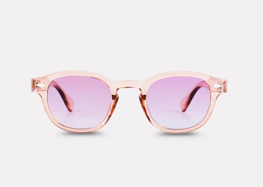 Lunettes Miami – monture transparente rose  et verres roses