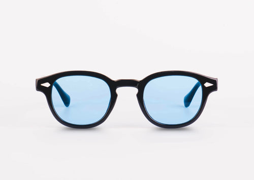 "Lunettes Monte Carlo – Lunettes noires à verres bleus"