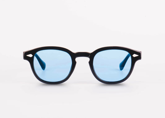"Lunettes Monte Carlo – Lunettes noires à verres bleus"