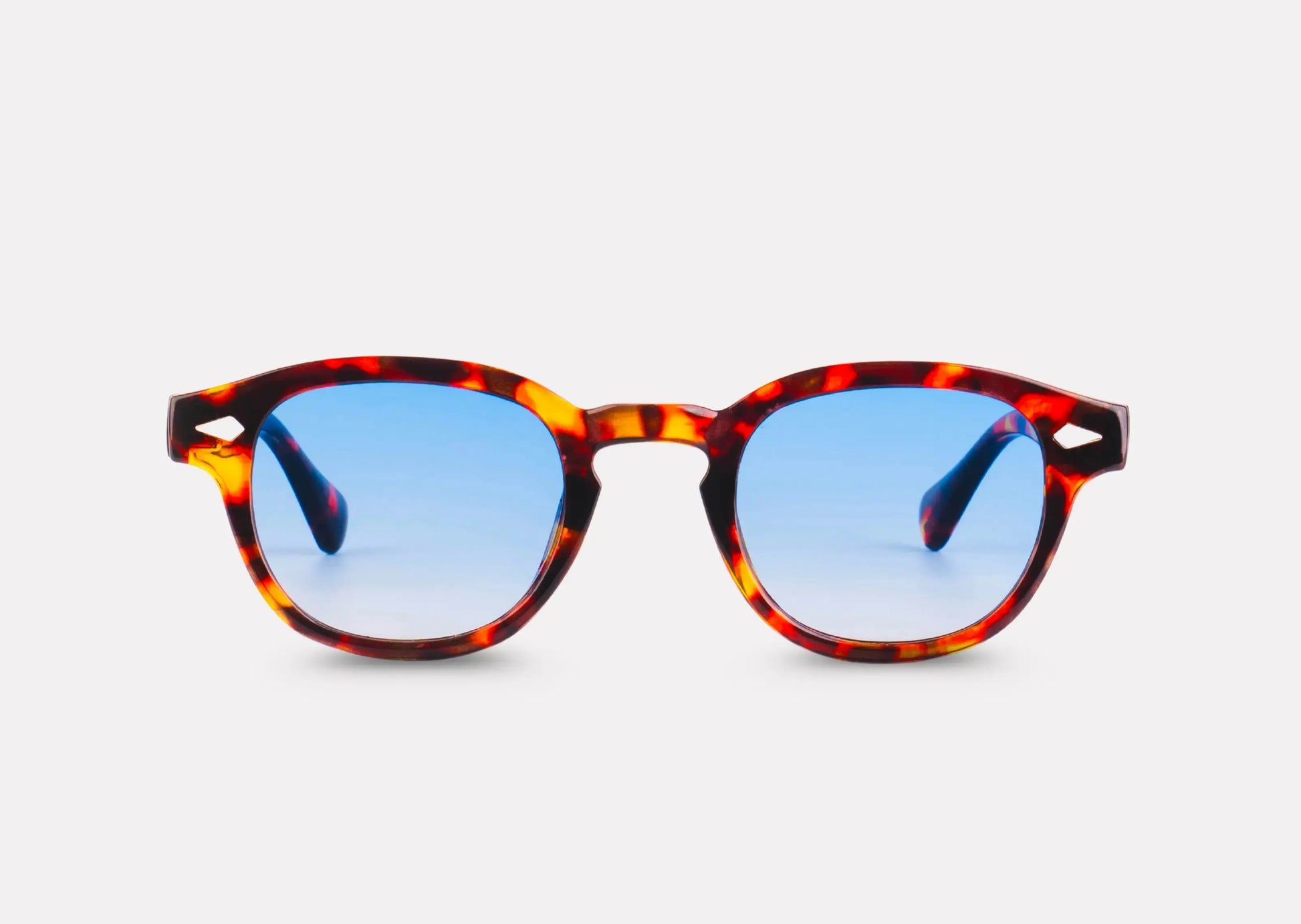 "Lunettes Vienna – Monture écaille, verres bleus"