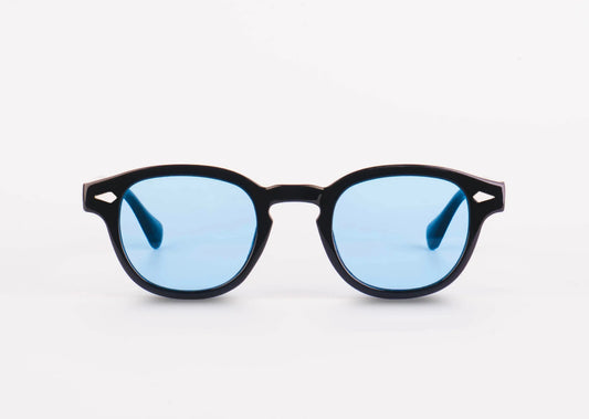 "Lunettes Monte Carlo – Lunettes noires à verres bleus"